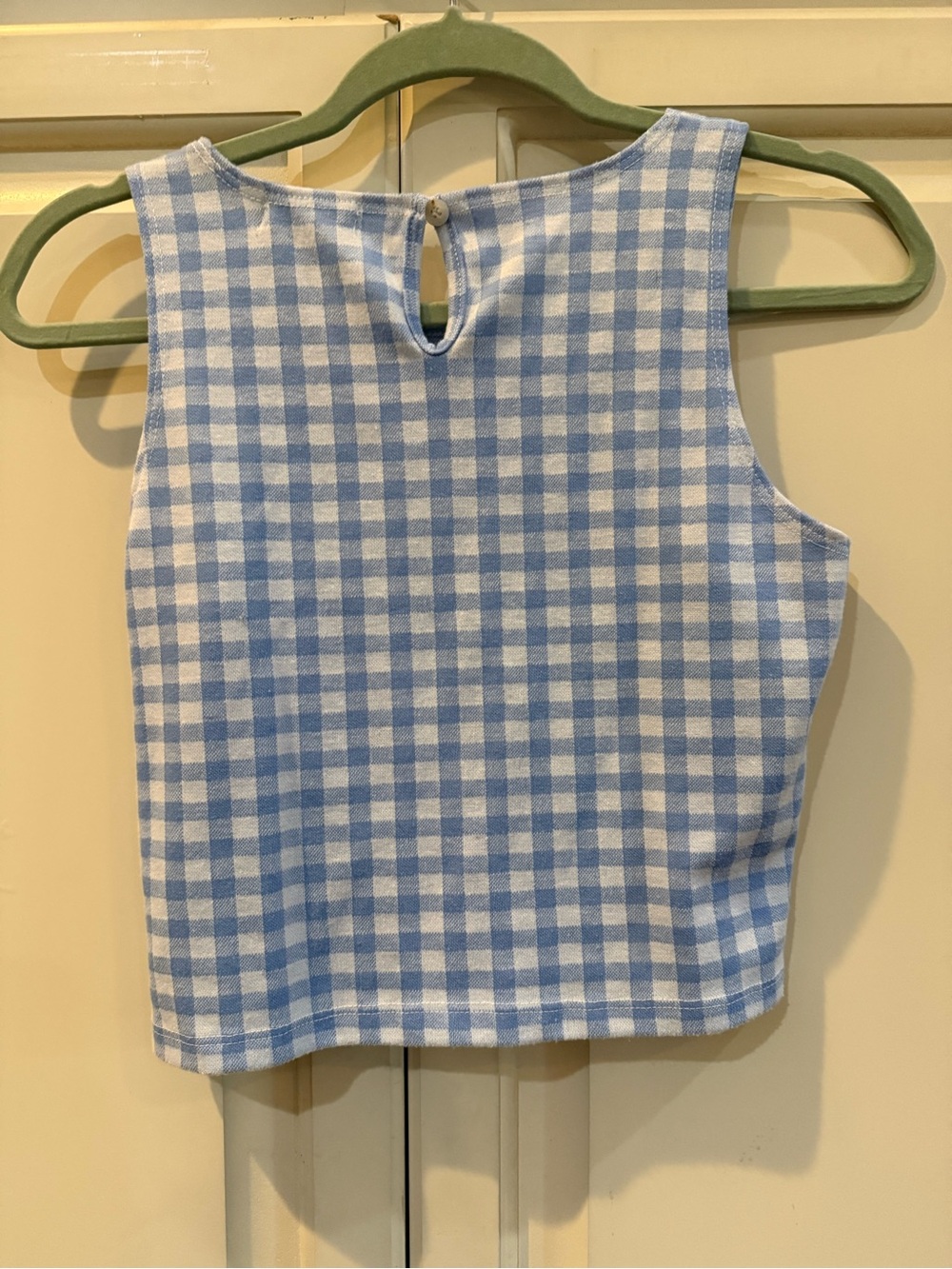 Altar'd State Light Blue Gingham Tank Top with a back keyhole closure - Picture 2 of 5